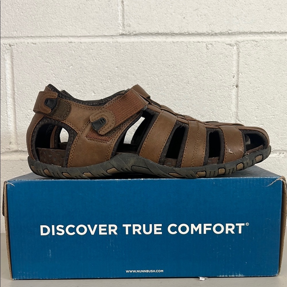 W/ box nunn bush riobravo sandal sz12w tan #84799 leather mens - Picture 1 of 8